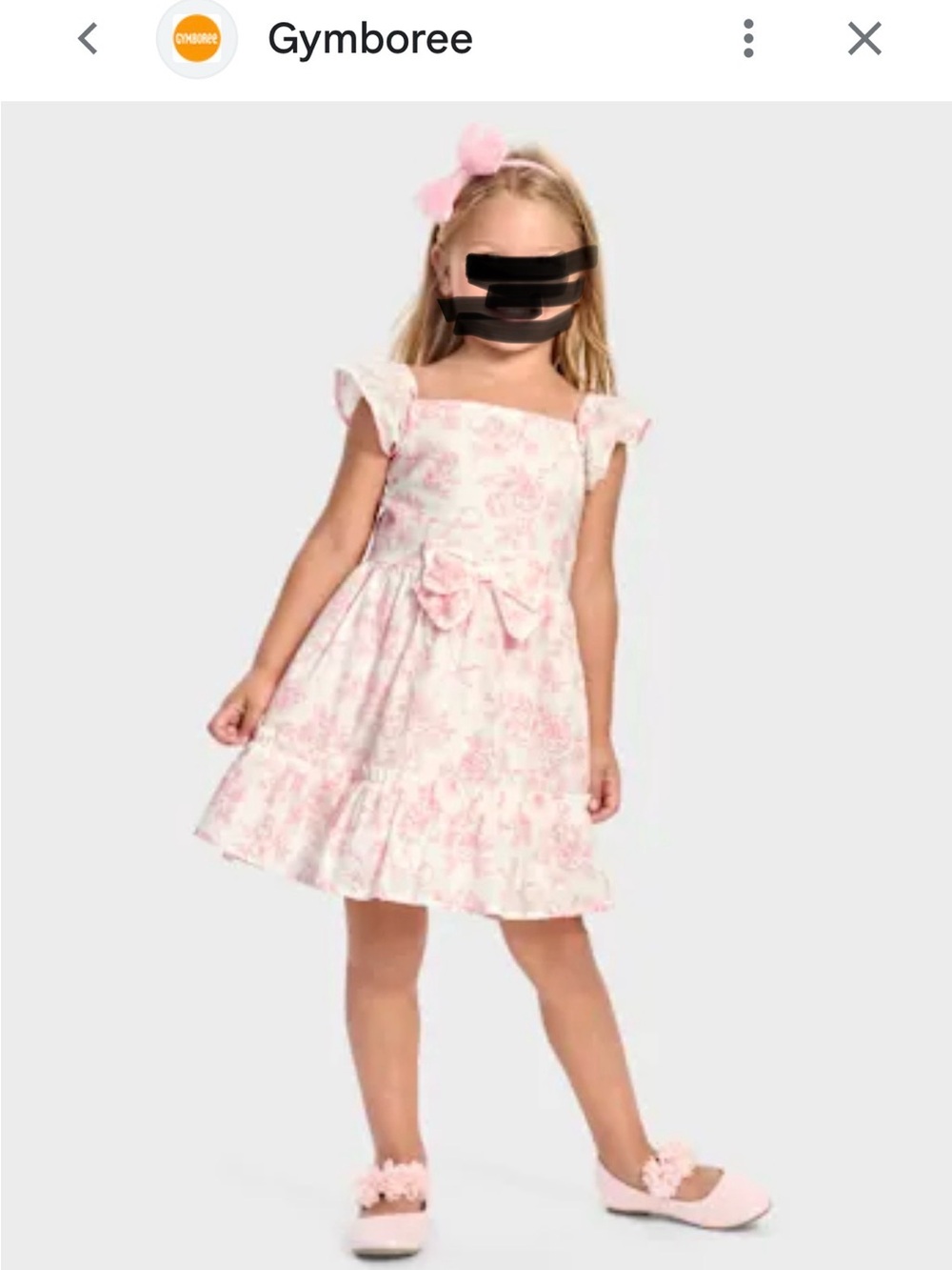 Gymboree Pink and White Floral Bow Dress